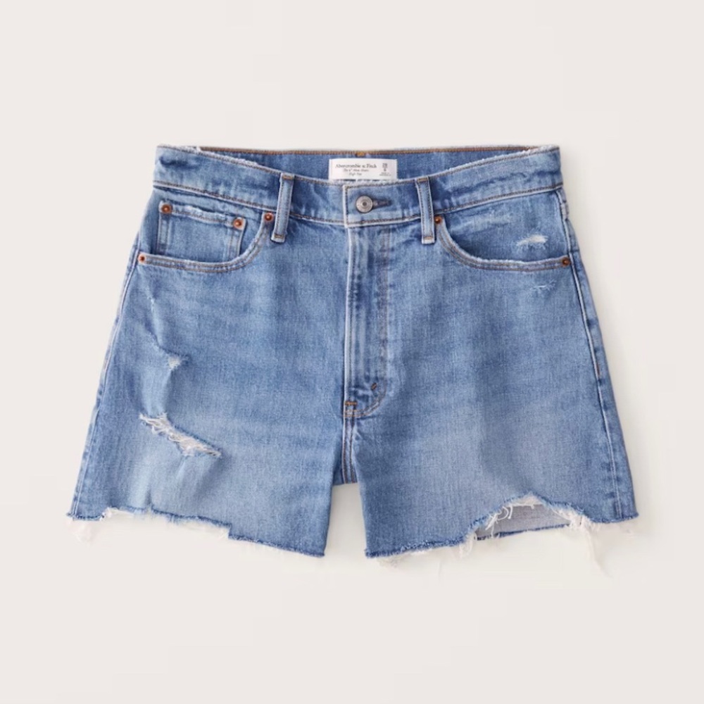 Abercrombie & Finch 4 Inch Mom Jean Shorts Curve Love